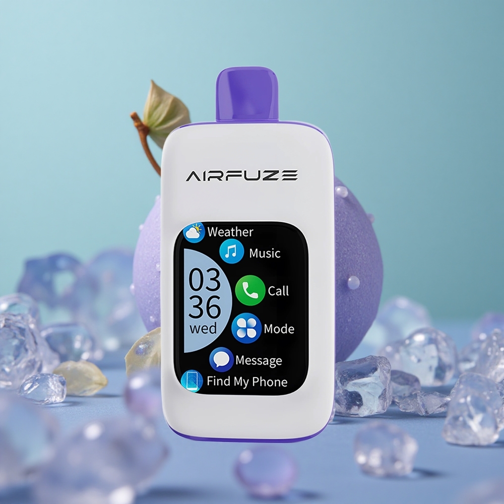 AirFuze Smart Pro 40000 גלידת פטל כחול עם סוללה נטענת ומסך מגע חכם