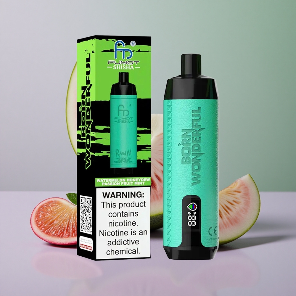 RandM Fumot Shisha 10000 אבטיח מלון פטל נענע עם סוללה 850 ומנעד 06