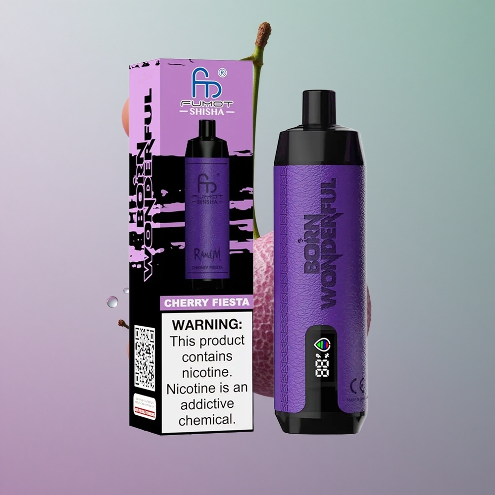 RandM Fumot Shisha 10000 חגיגת הדובדבן עם סוללה 850 mAh וניקוטין 05