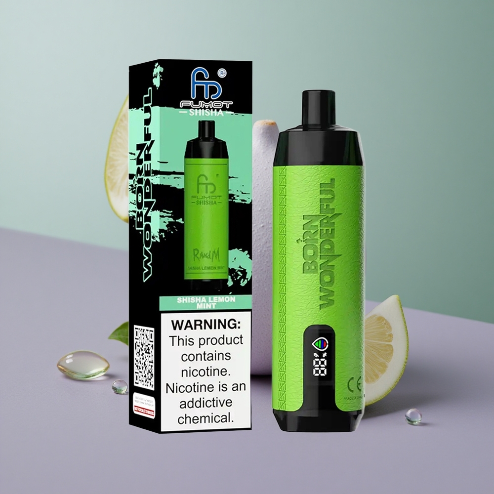 RandM Fumot Shisha 10000 לימון נענע סוללה 850 מאח Type-C