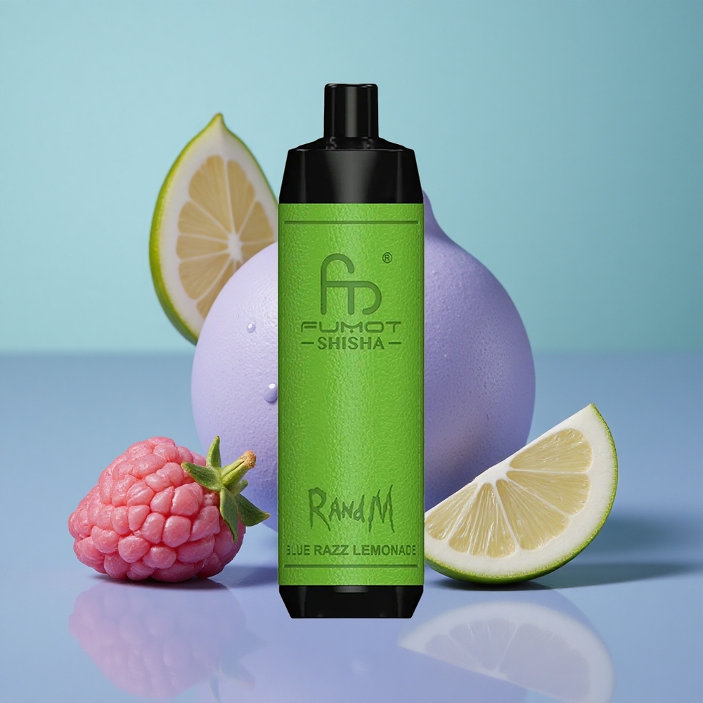 RandM Fumot Shisha 10000 לימונדת פטל כחול עם סוללה 850 ומצת 06