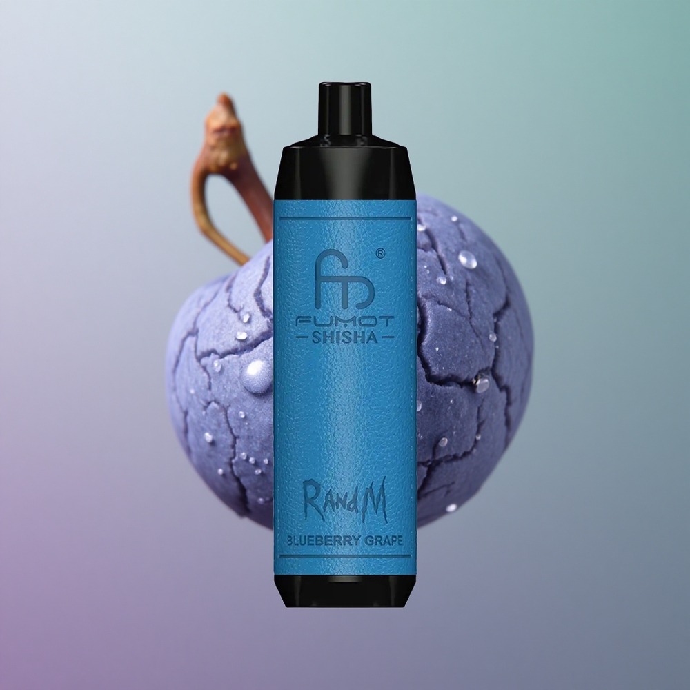 RandM Fumot Shisha 10000 ענב אוכמניות עם סוללה 850 ומציין LED