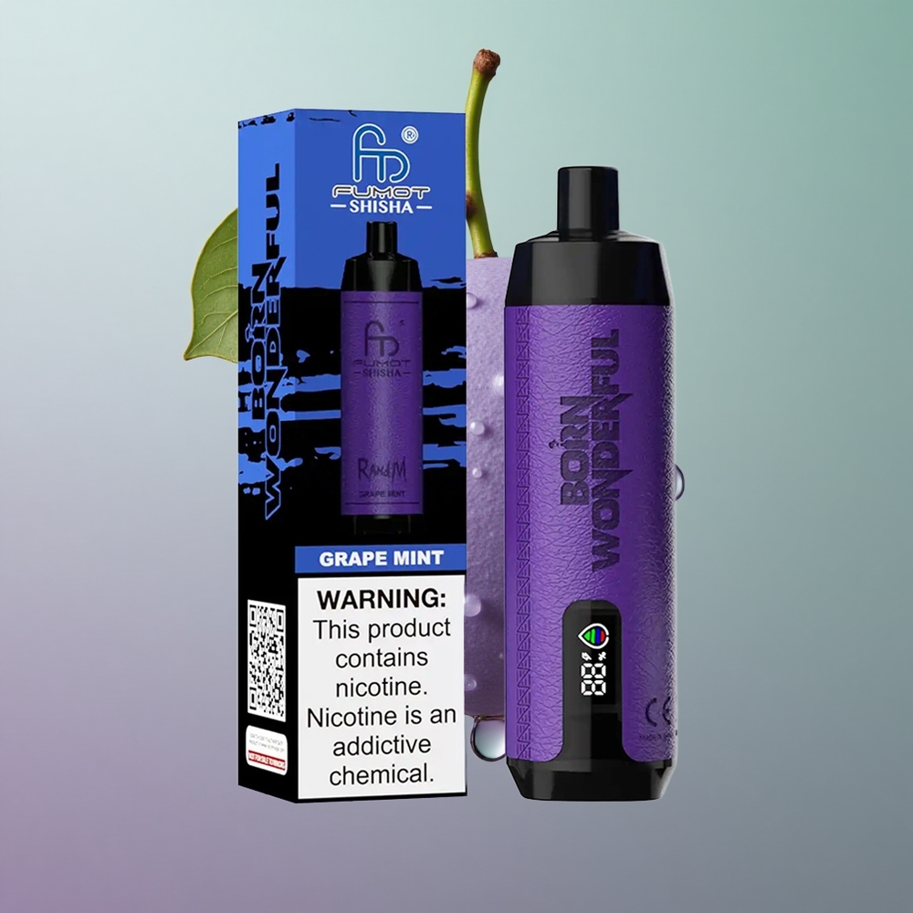 RandM Fumot Shisha 10000 ענבים נענע סוללה 850 מל\ח סליל 06 אוהם