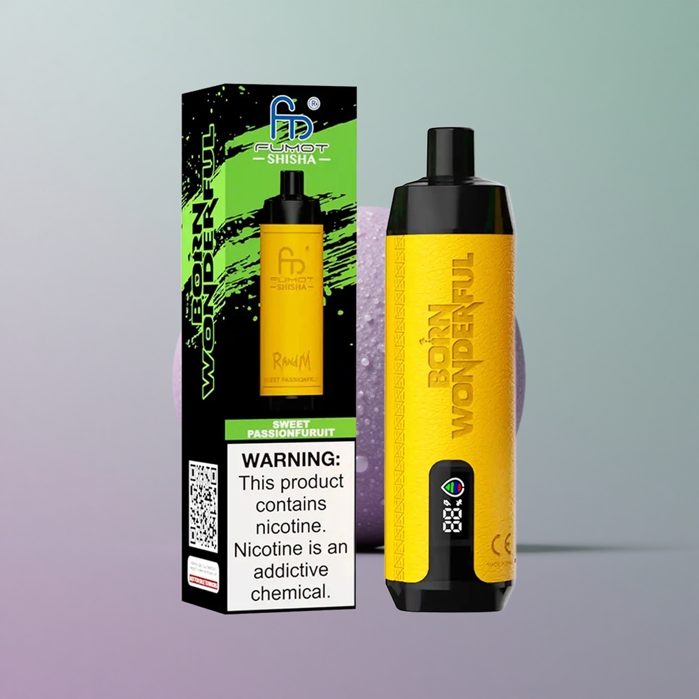 RandM Fumot Shisha 10000 פרי תשוקה מתוק עם סוללה 850 ומצת 06