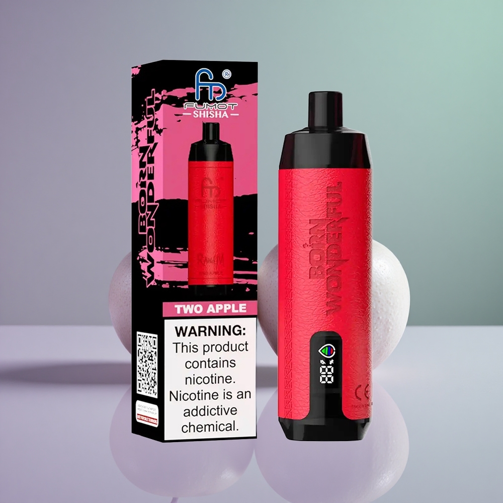 RandM Fumot Shisha 10000 שני תפוחים עם סוללה 850 mAh וניקוטין 05