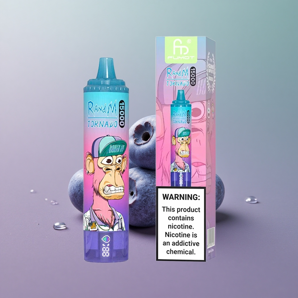 RandM Fumot Tornado 15000 אוכמניות פטל עם 25 מ\ל ו-09 אוהם