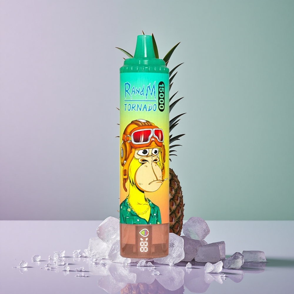 RandM Fumot Tornado 15000 אננס קרח עם סוללה 850mAh ומסך LCD