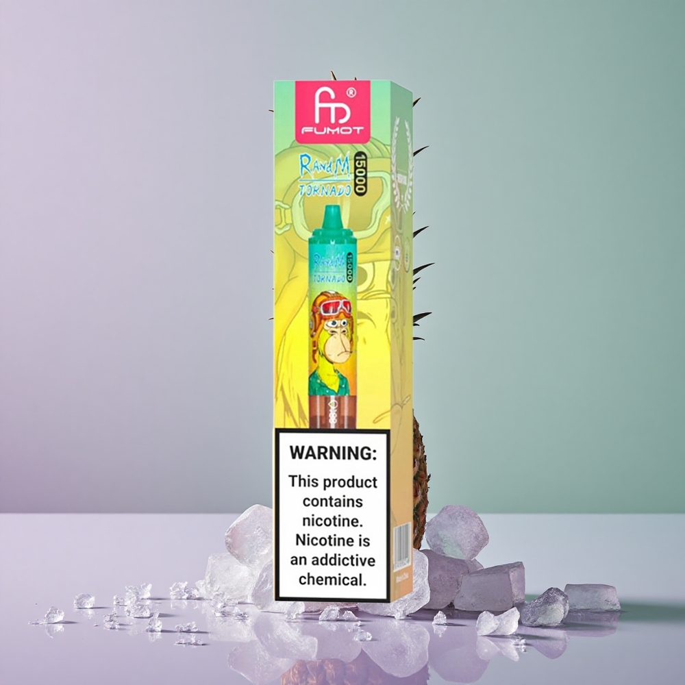 RandM Fumot Tornado 15000 אננס קרח עם סוללה 850mAh ומסך LCD