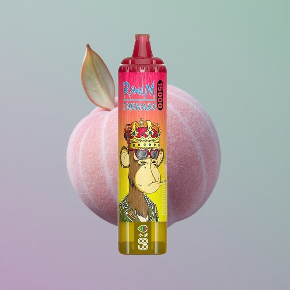 RandM Fumot Tornado 15000 אפרסק קר עם סוללה 850mAh וסליל 09 אוהם