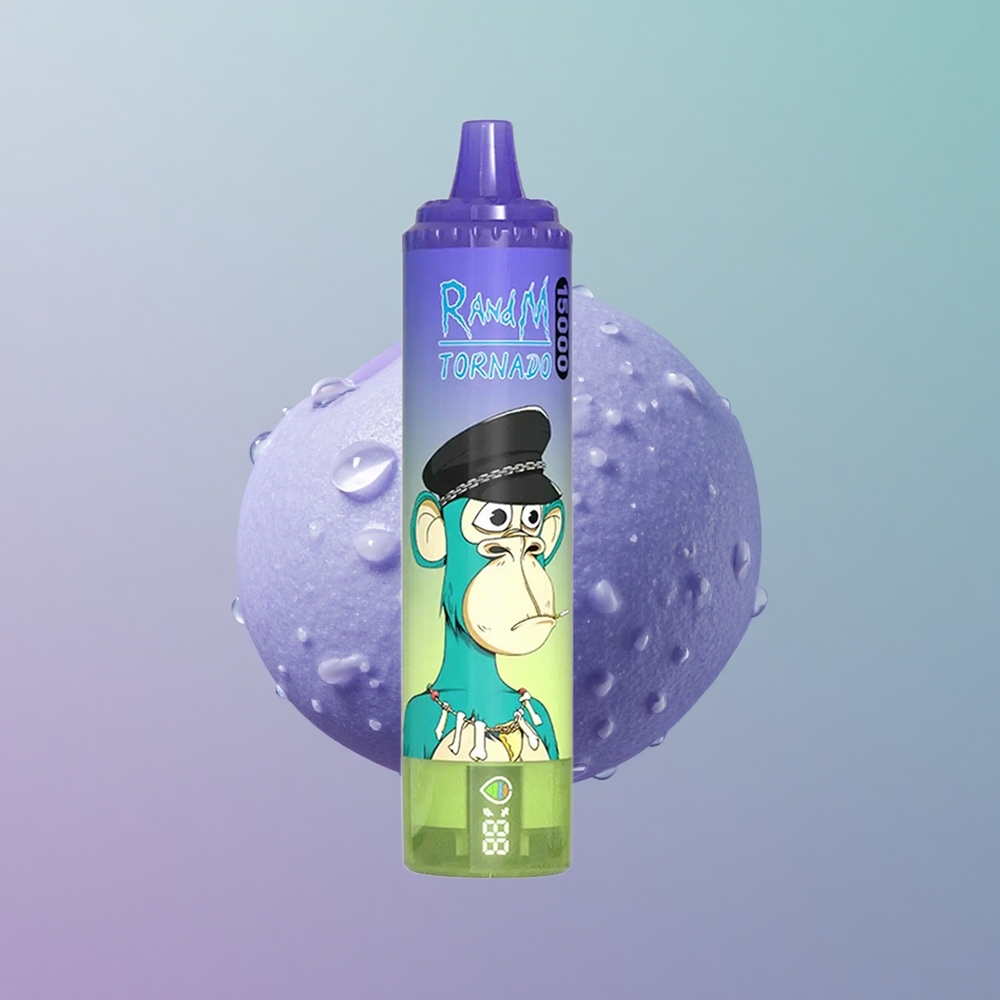 RandM Fumot Tornado 15000 בלוענית מסטיק פטל כחול עם סוללה 850mAh וסליל 09 אוהם