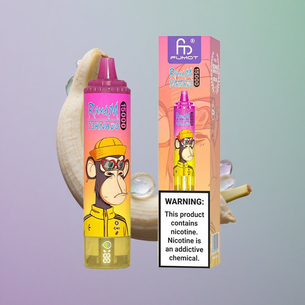RandM Fumot Tornado 15000 בננה קרח עם 25 מ\ל ו-09 אוהם