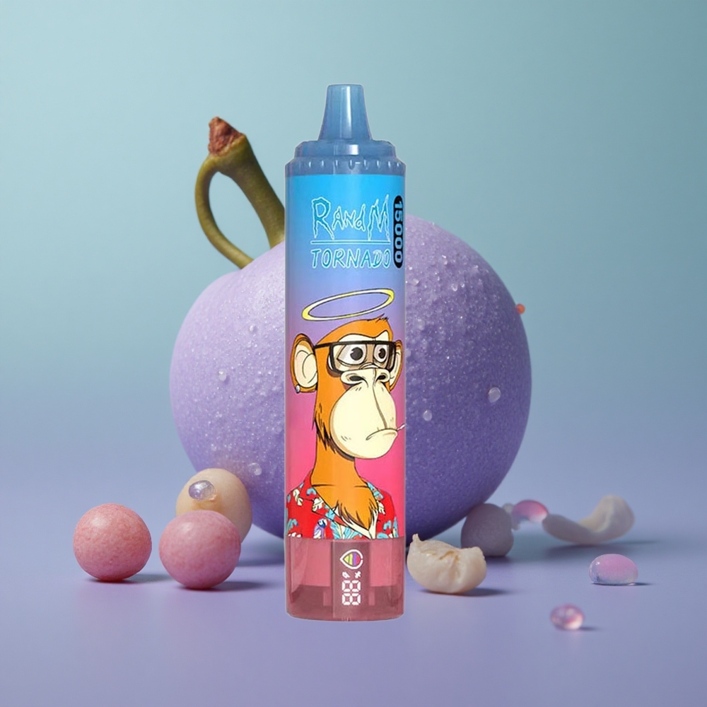 RandM Fumot Tornado 15000 כחול ראז דובדבן עם סוללה 850mAh ומסך LCD