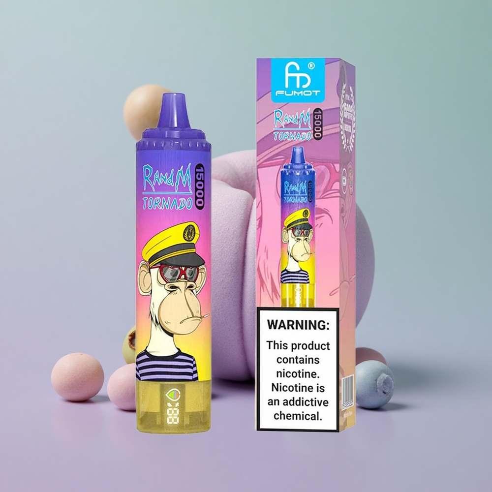 RandM Fumot Tornado 15000 ממתק אפרסק אוכמניות 25מ\ל 09 אוהם