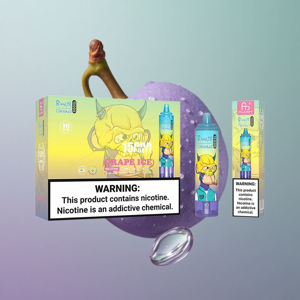 RandM Fumot Tornado 15000 ענבים קפואים עם סוללה 850mAh וסליל 09 אוהם