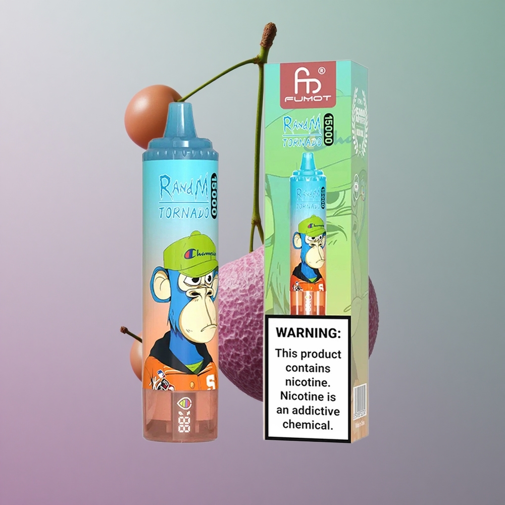 RandM Fumot Tornado 15000 קולה דובדבן עם סוללת 850mAh וסליל משי 09 אוהם