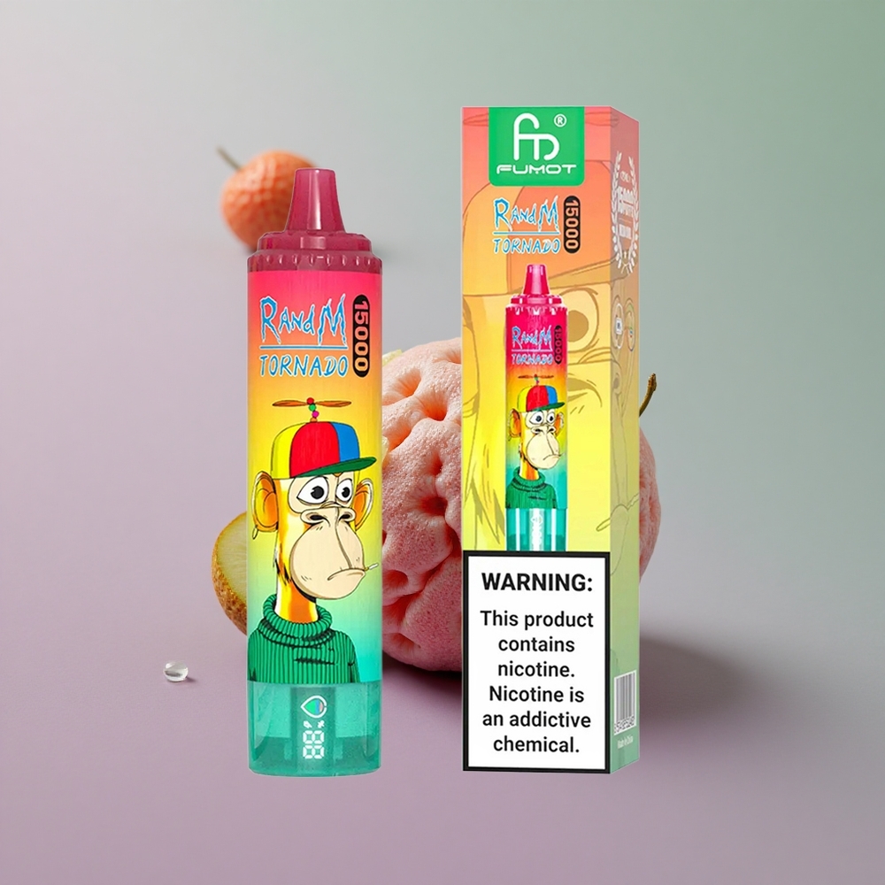 RandM Fumot Tornado 15000 תות קיווי עם סוללה 850mAh וסליל 09 אוהם