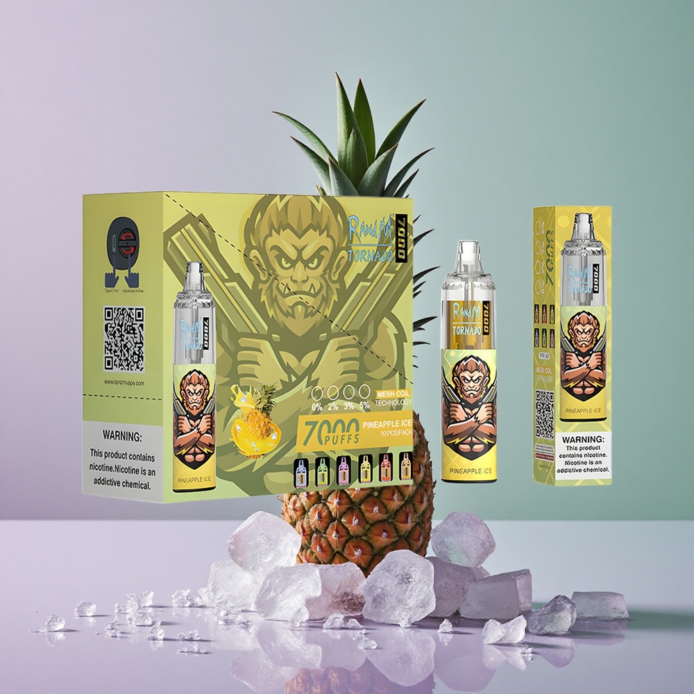 RandM Fumot Tornado 7000 אננס קרח עם סליל משי וסוללה