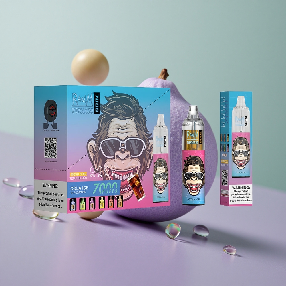 RandM Fumot Tornado 7000 קולה קרח עם סוללה 850 ומנחת אוויר