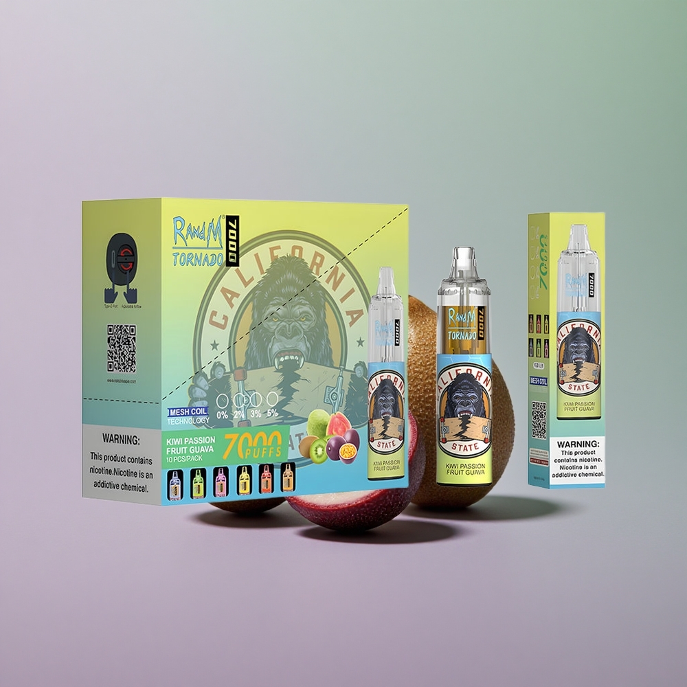 RandM Fumot Tornado 7000 קיווי פסיפלורה גויאבה עם סליל משי וסוללת 850