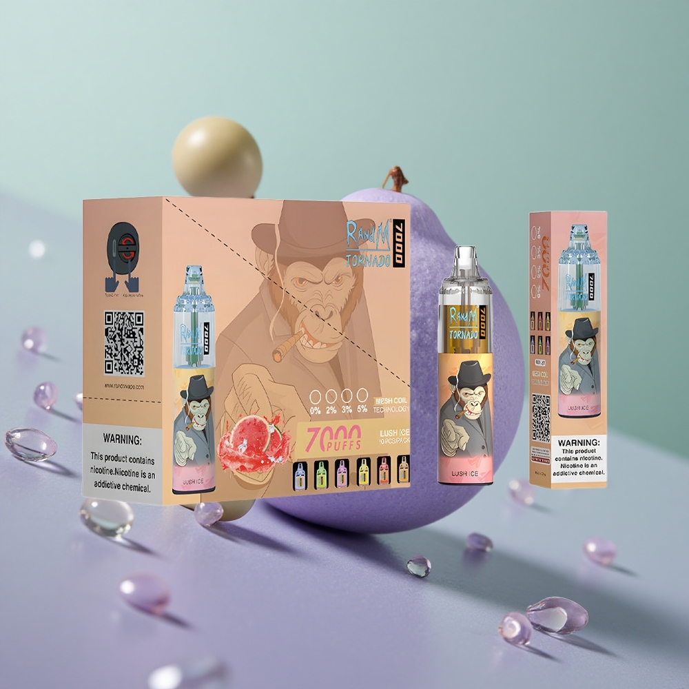 RandM Fumot Tornado 7000 קרח לוש עם סוללה וסליל רשת