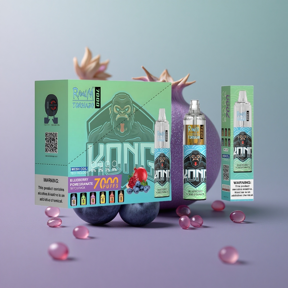 RandM Fumot Tornado 7000 רימון אוכמניות עם סליל משי וסוללה 850