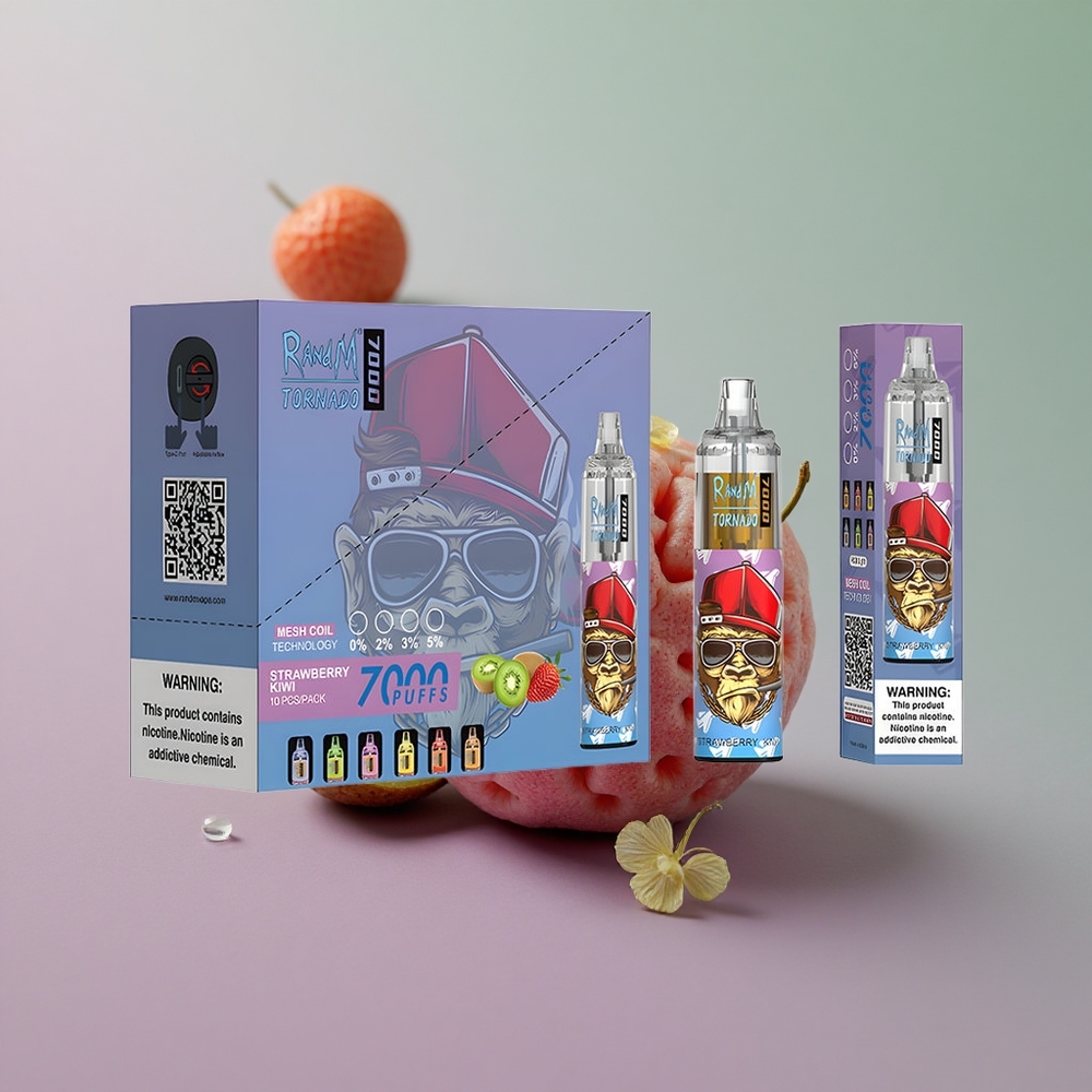 RandM Fumot Tornado 7000 תות קיווי עם סוללה 850 ומנשק רשת