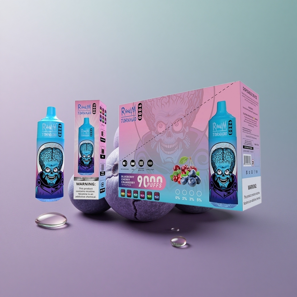 RandM Fumot Tornado 9000 אוכמנית דובדבן חמוציות עם סוללה נטענת וסליל רשת