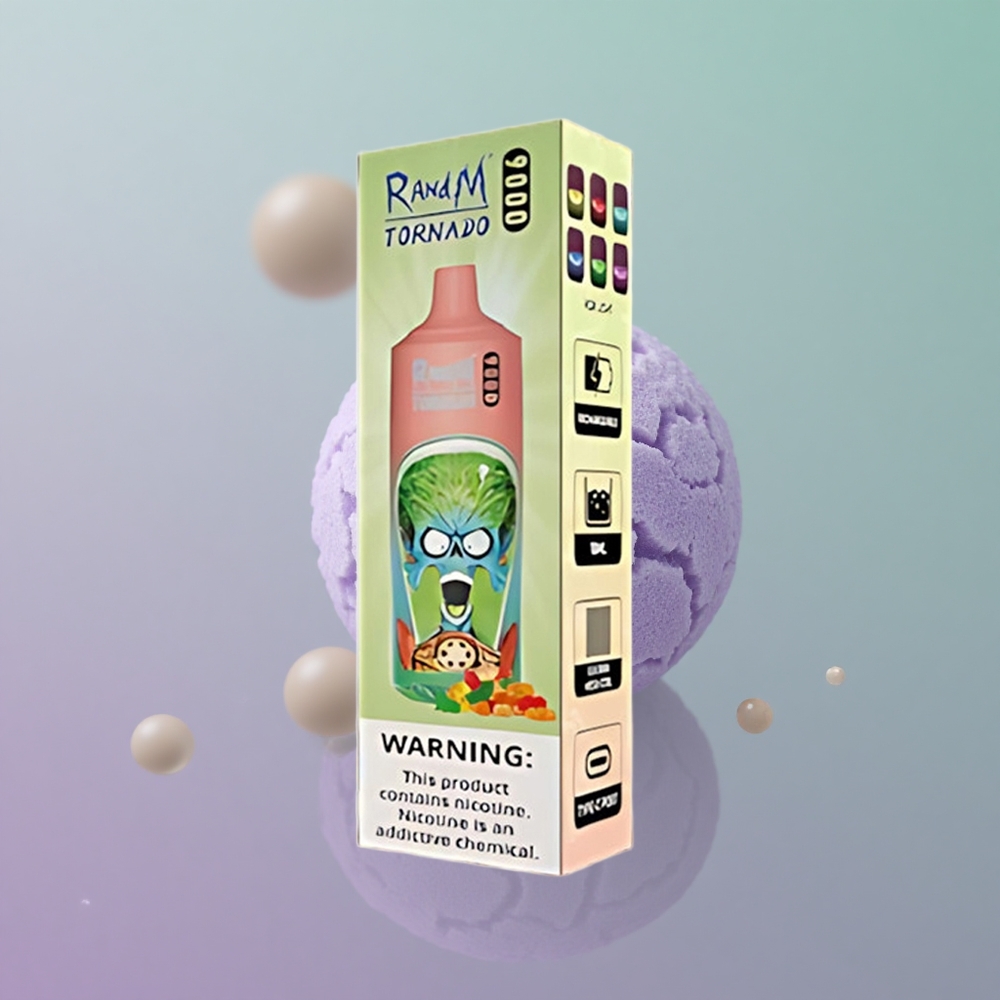 RandM Fumot Tornado 9000 דובון גומי עם סוללה נטענת 850 ומסך RGB חלק