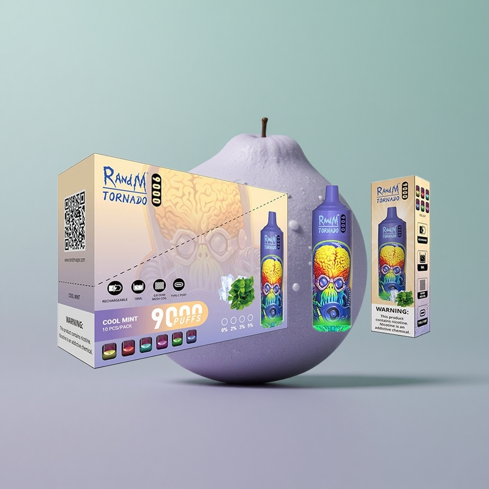 RandM Fumot Tornado 9000 נענע קרירה עם סוללה נטענת וסליל מש