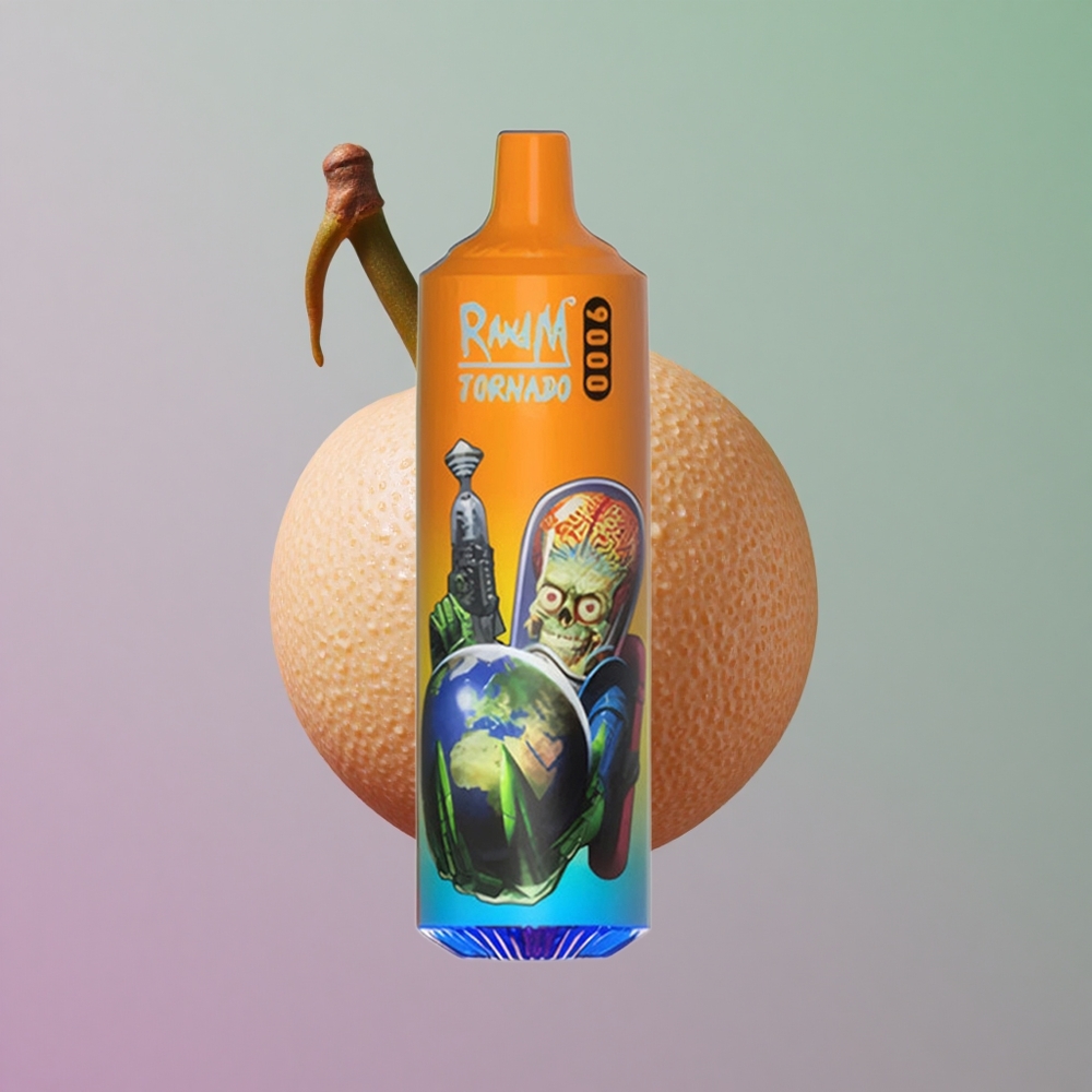 RandM Fumot Tornado 9000 סודה כתומה עם סליל משי ותצוגת RGB