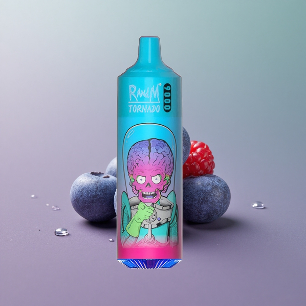 RandM Fumot Tornado 9000 ענב פטל עם סוללה נטענת וסליל מש