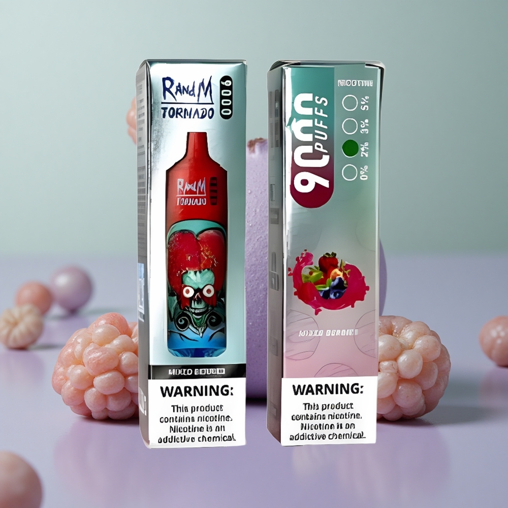 RandM Fumot Tornado 9000 ענבי יער מעורבים עם סוללת 850 ומסך RGB