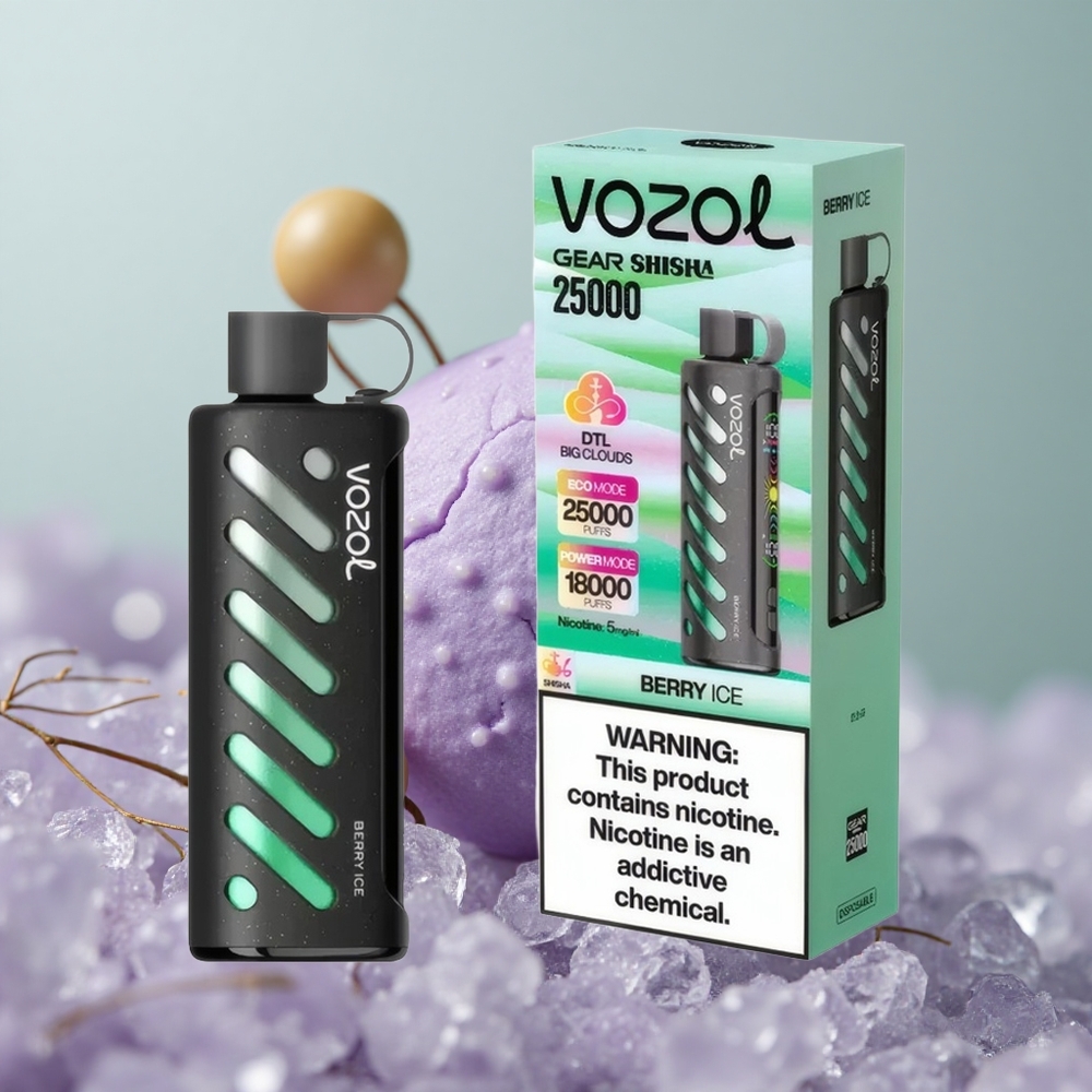VOZOL Gear Shisha 25000 בְּרִי קֶרַח מְשׁוּלָּב טַעַם מִשְׁנֶה וְסִילִיק