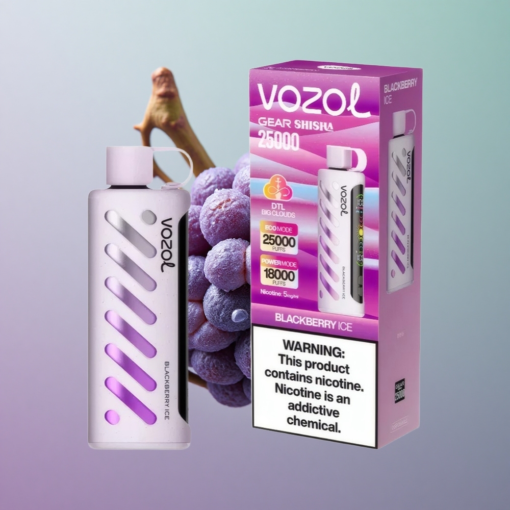 VOZOL Gear Shisha 25000 בלאקברי אייס עם טעמים וסוללה
