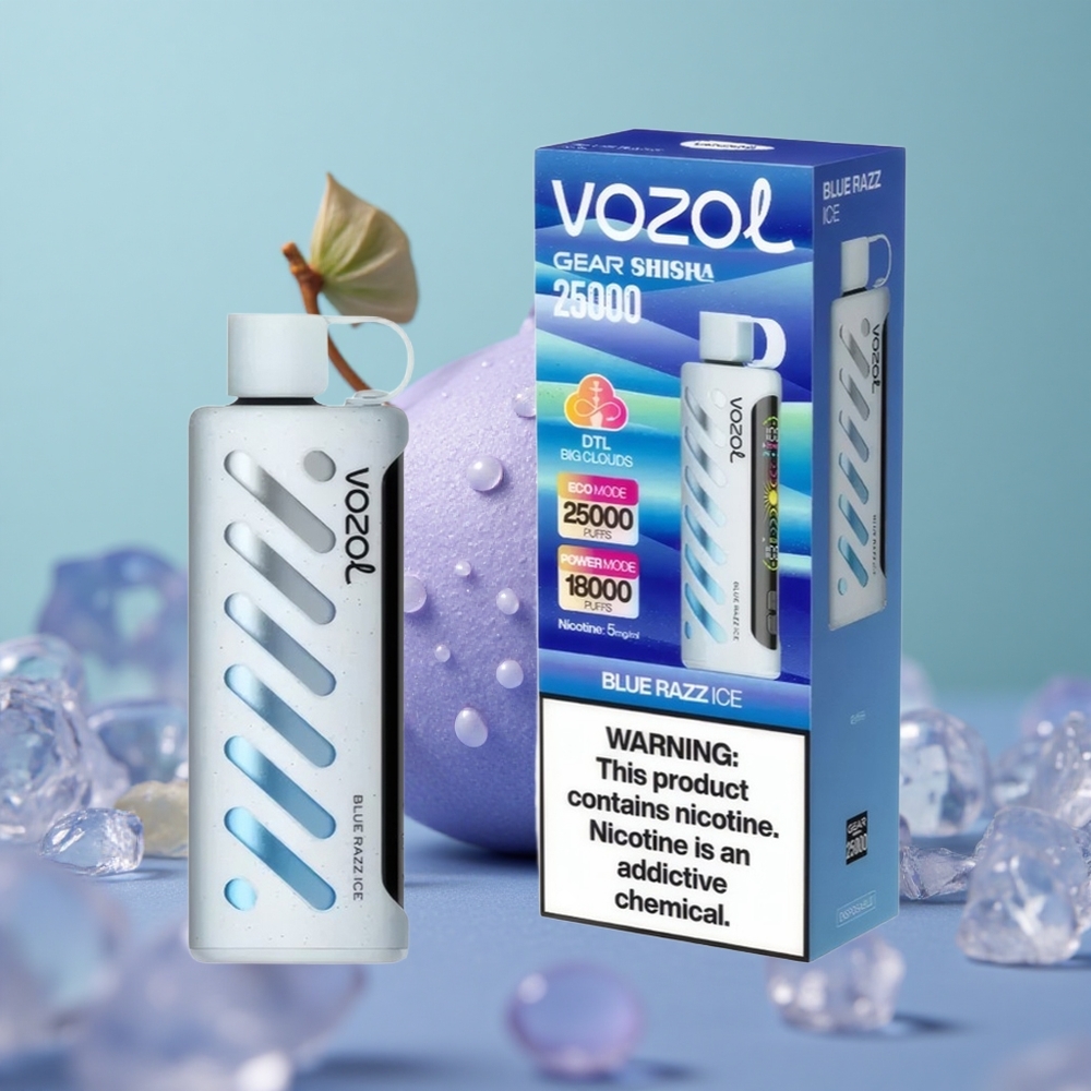 VOZOL Gear Shisha 25000 בלו ראז קרח עם טעמים כפולים וסוללה חכמה