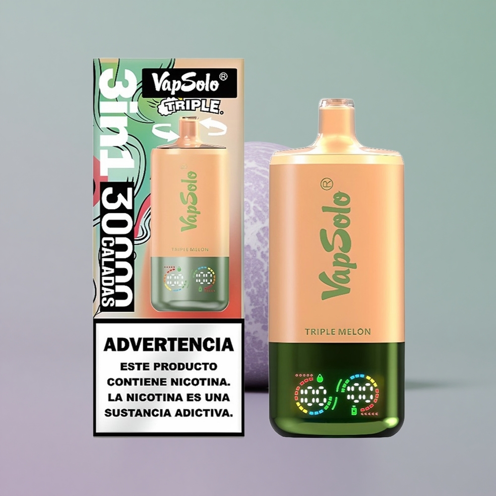 Vapsolo Triple 30000 מֶלוֹן מְשֻׁלָּשׁ 40 מ\ל 50 מ\ג/מ\ל