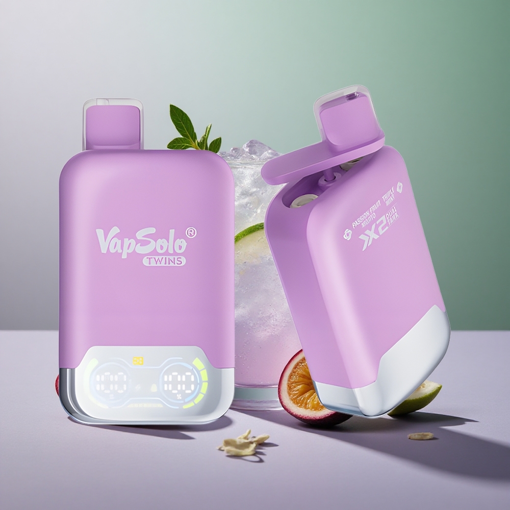 Vapsolo Twins 20000 פסיפלורה מוחיטו ומנטה משולשת עם 40 מל ו-2 מכלי שמן