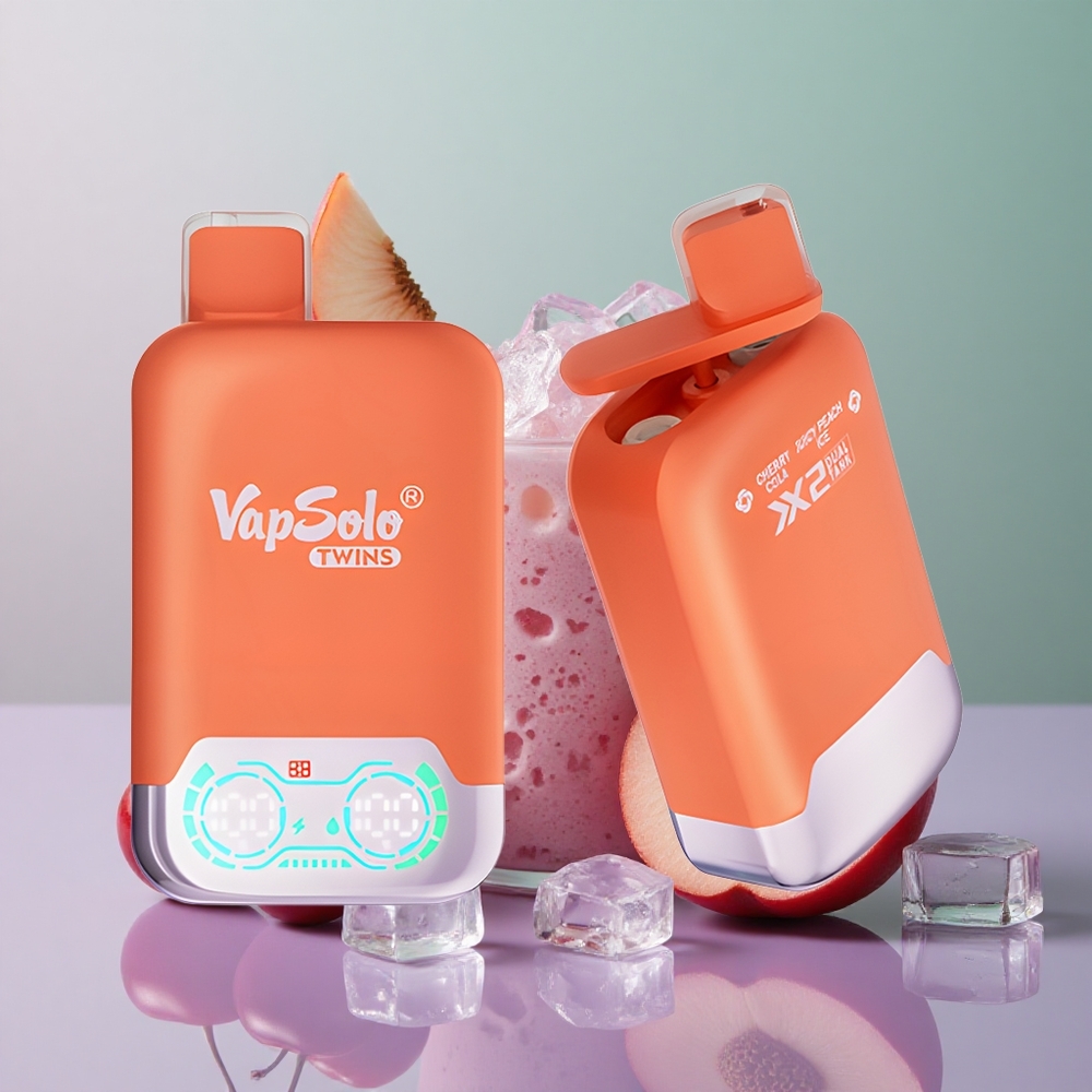 Vapsolo Twins 20000 צרי קולה ואפרסק עסיסי קרח עם 40 מל וסוג-C