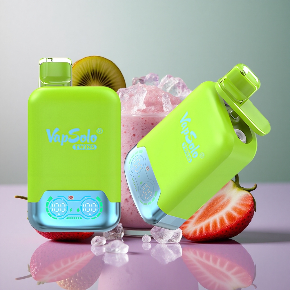 Vapsolo Twins 20000 תות קיווי ותות פטל דובדבן קרח עם 40 מל וסוג-C