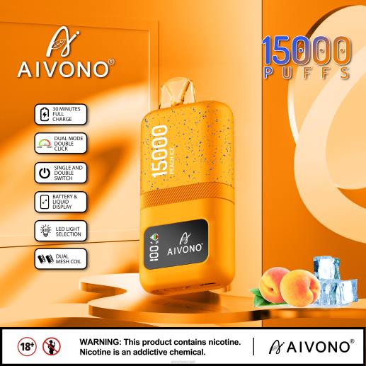 קרח אפרסק Aivono AIM magic 15,000 6D2259 | Aivono Vape Review