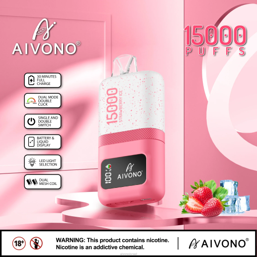 קרח תות Aivono AIM magic 15,000 6D2271 | Aivono Vape Review