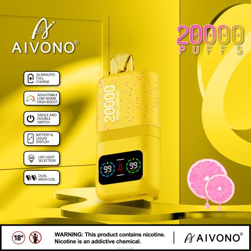 קרח לימון ורוד Aivono AIM magic 20000 6D2283 | Aivono Vape Review
