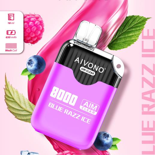 קרח כחול razz Aivono AIM CLEAR 8000 6D22202 | Aivono יִשְׂרָאֵל