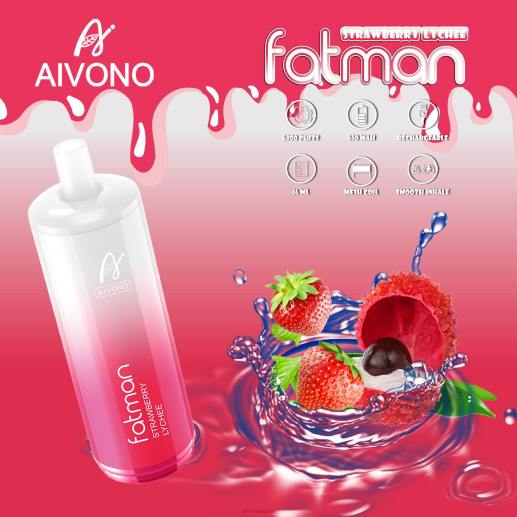 ליצ'י תות Aivono FATMAN 6800 6D2223 | Aivono Vape Review