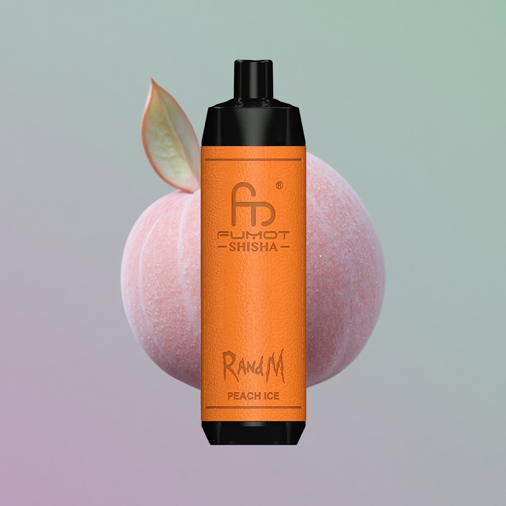 RandM Fumot Shisha 10000 אפרסק קרח עם סוללה 850 ומצת 0.6