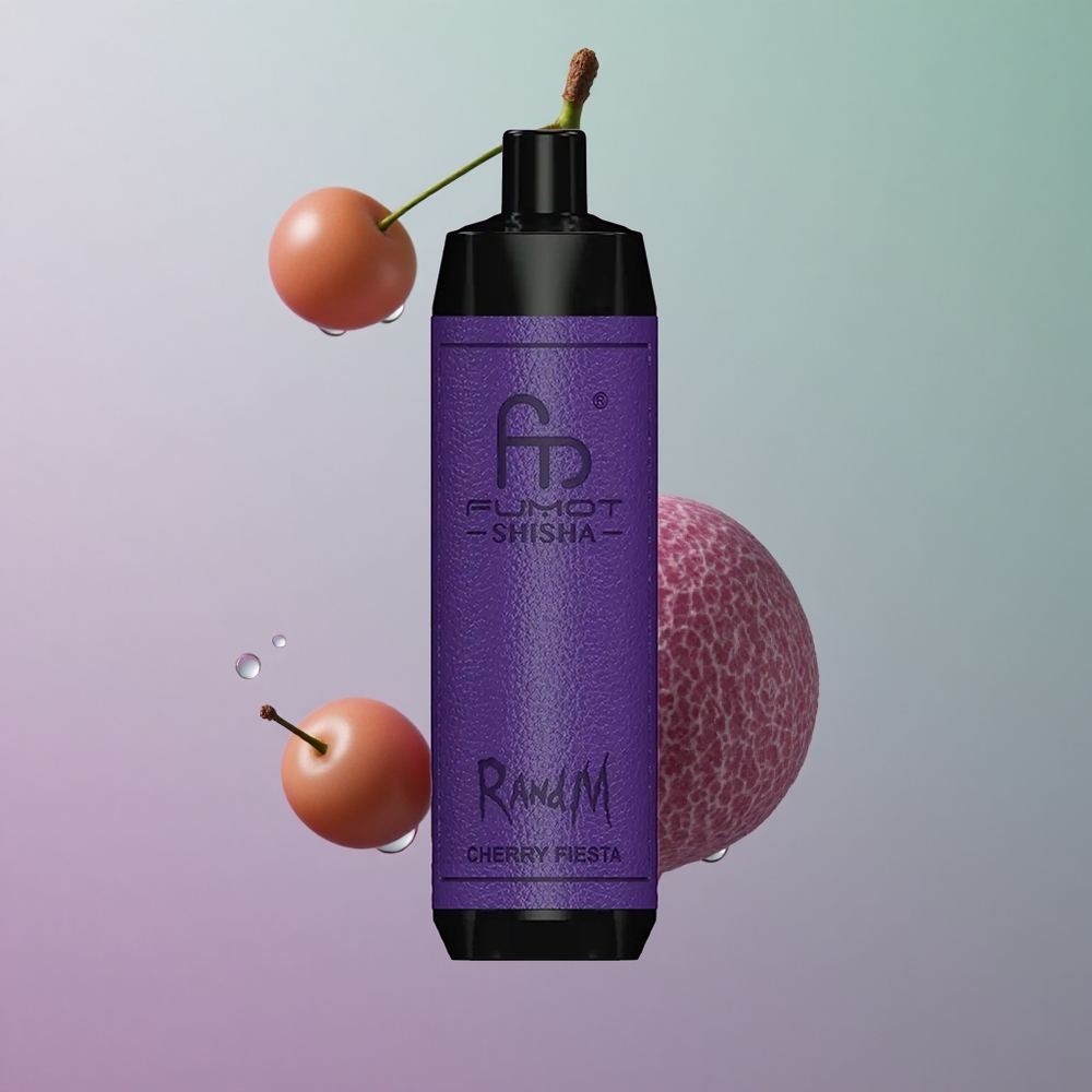 RandM Fumot Shisha 10000 חגיגת הדובדבן עם סוללה 850 mAh וניקוטין 0.5%