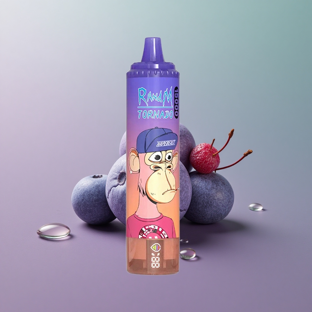 RandM Fumot Tornado 15000 אוכמניות דובדבן חמוציות עם סוללה 850mAh וסליל 0.9 אוהם