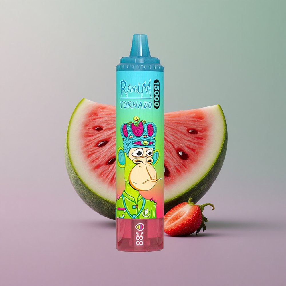 RandM Fumot Tornado 15000 תות אבטיח עם סוללה 850mAh וסליל Mesh 0.9 Ohm