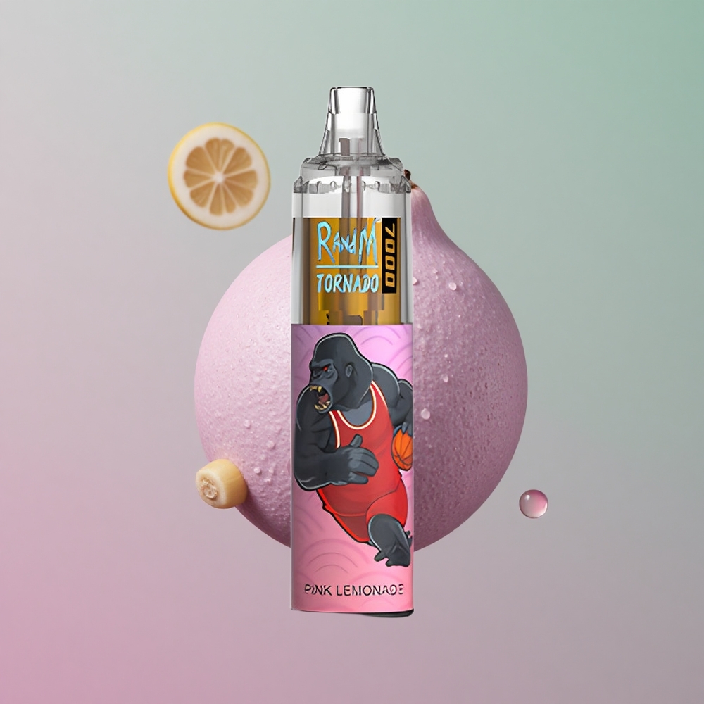 RandM Fumot Tornado 7000 לימונדה ורודה עם סליל משובץ וסוללה 850