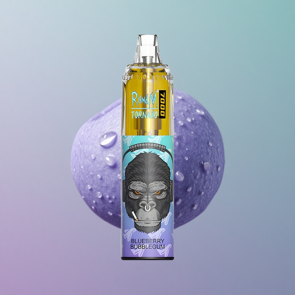 RandM Fumot Tornado 7000 בלובשועת מסטיק הכחול עם סוללה 850 ומפתח אוויר